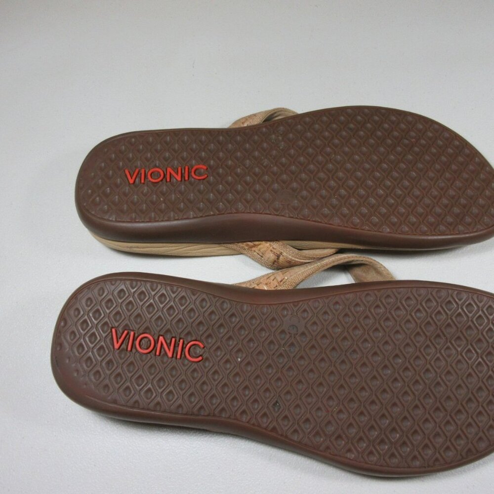 Vionic womens tan an brown thong sandals 10 M - Picture 8 of 8